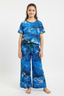 Girls Blue Ocean Wave Co-ord Set - Full Leg