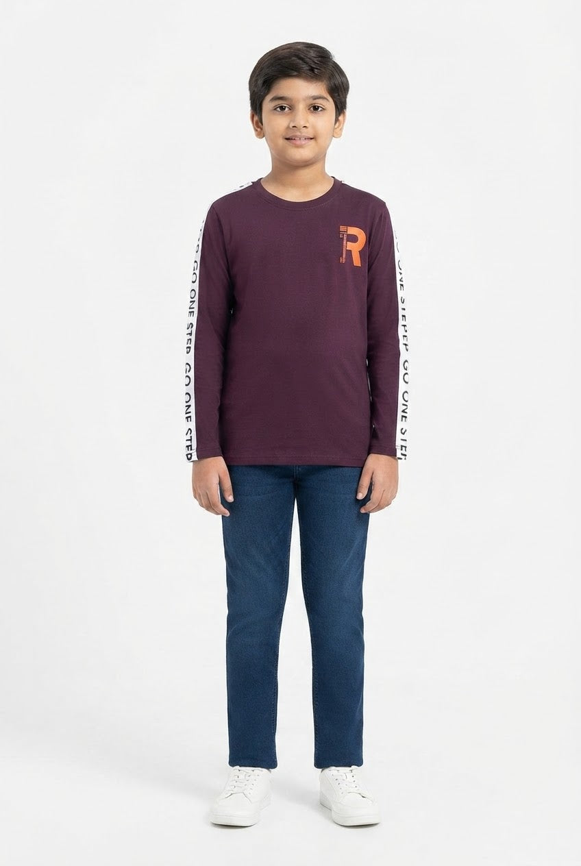 Maroon Graphic Long-Sleeve T-Shirt for Boys Main image