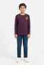 Maroon Graphic Long-Sleeve T-Shirt for Boys
