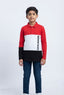 Red White Black Colorblock Goalmaker Polo Shirt for Boys
