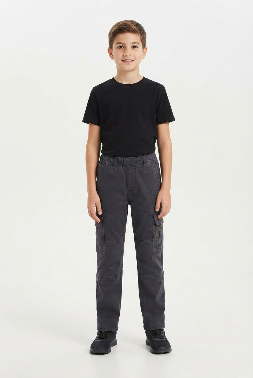 Boys Cargo Pants – Dark Grey Main image