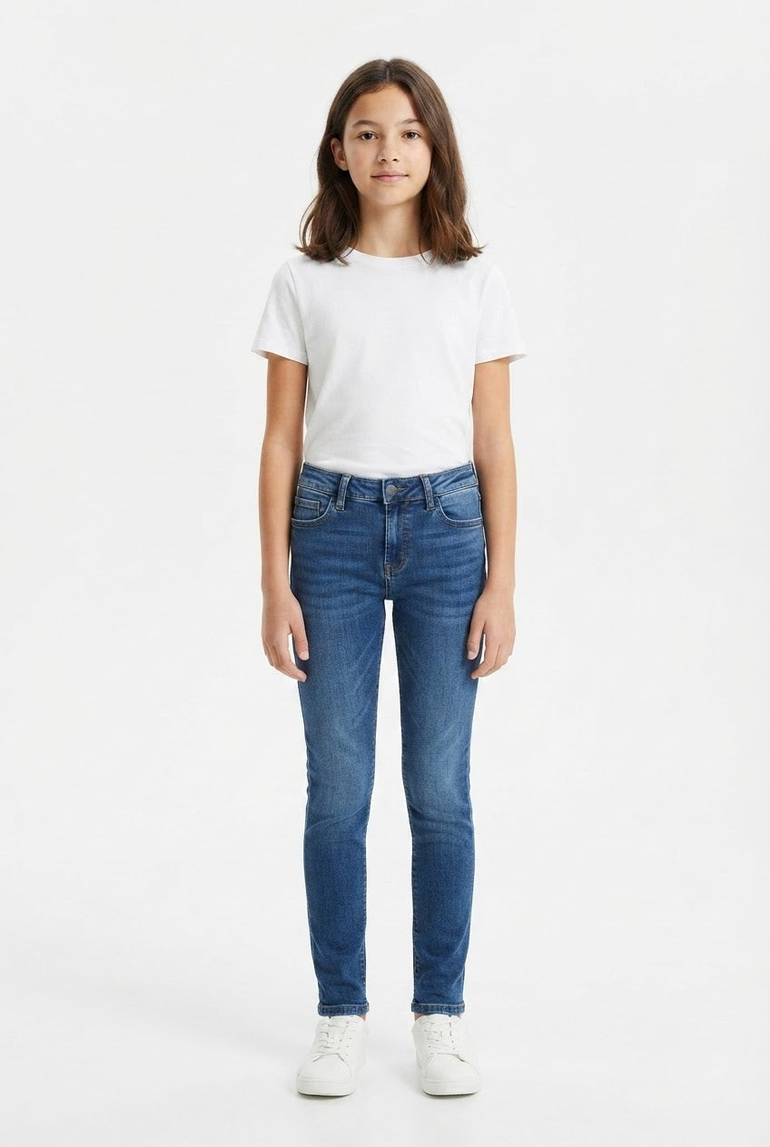Girls' Blue Skinny Fit Denim Jeans