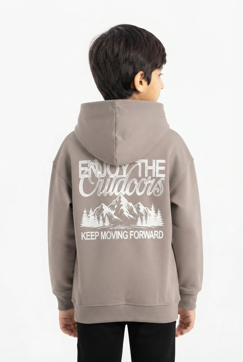 Boys Mocha "Enjoy The Outdoors" Graphic Hoodie