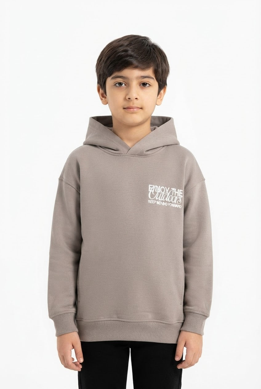 Boys Mocha "Enjoy The Outdoors" Graphic Hoodie