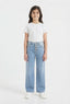 Girls' Light Blue Wide-Leg Button-Fly Jeans – 29" Length / 20" Waist