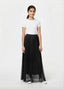 Girls' Black Pleated Tulle Maxi Skirt – 32 Inches Length