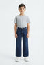 Boy's Wide-Leg Dark Navy Jeans – 30" Length