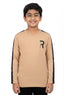 Premium Beige Graphic Long-Sleeve T-Shirt for Boys