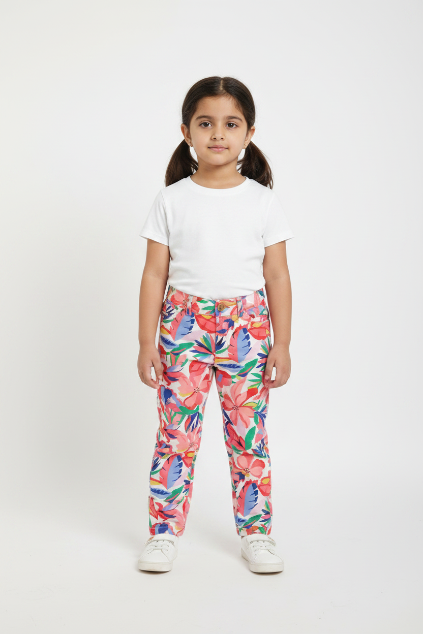 Girls Tropical Floral Pants