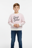 Boys White & Red Striped "Coast to Coast" Sweatshirt