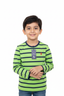 Boys Lime Green & Navy Striped Full Sleeve T-Shirt