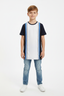 Navy Stripe Color Block T-Shirt – Kids