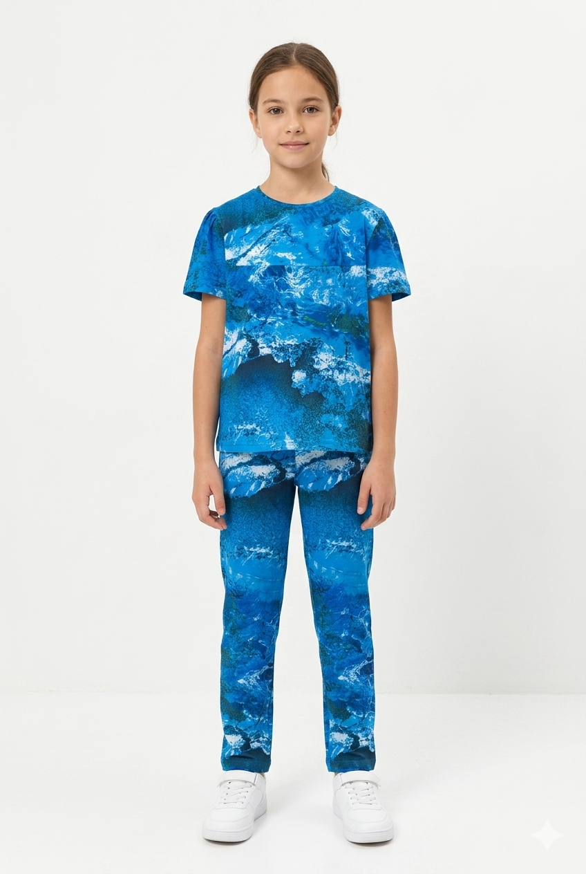 Ocean Wave Print Co-ord Set for Kids